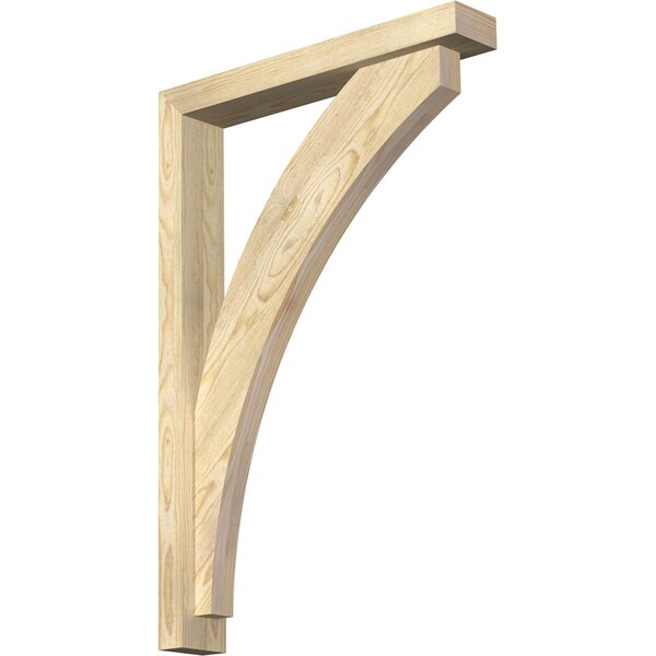Ekena Millwork Thorton Block Rough Sawn Bracket w/ Offset Brace, Douglas Fir, 4"W x 24"D x 36"H BKT0402X24X36THR05RDF - main